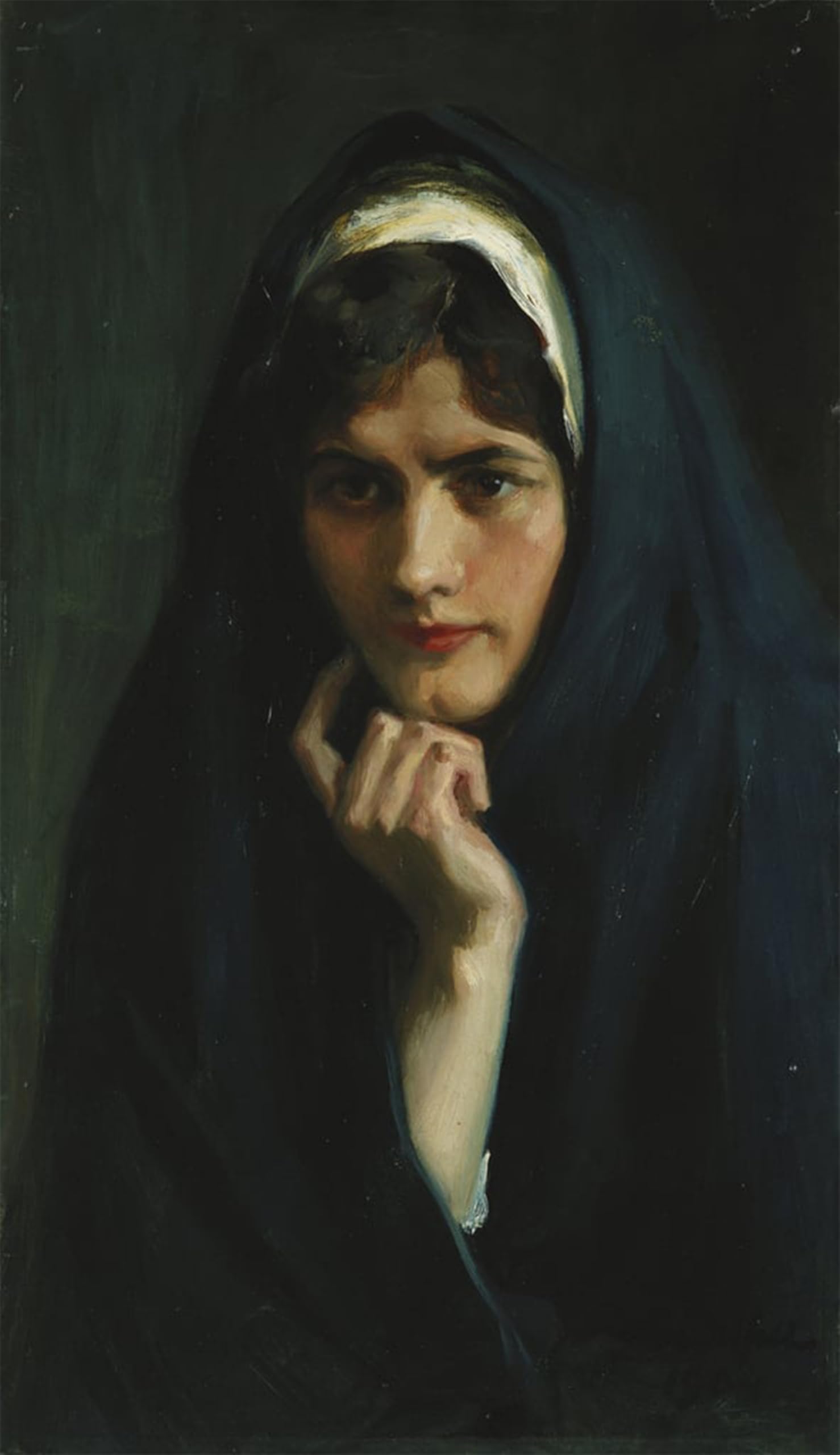 Impression sur toile d'un portrait d'Albert Edelfelt pour décoration murale de 60x90cm