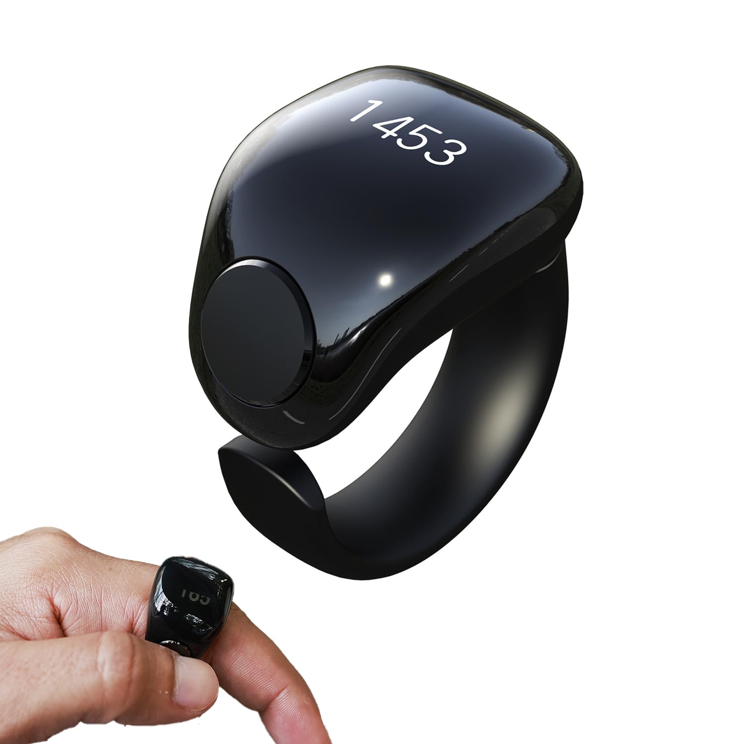 Smart Tasbih Zikr Rings, Interchangeable Tasbeeh Counter, Digital Tasbih Counter Rings 3 Size(18/20/22mm) & APP Support, Waterproof Azan Clock for Muslims, Prayer, Reminder, Home (Black)