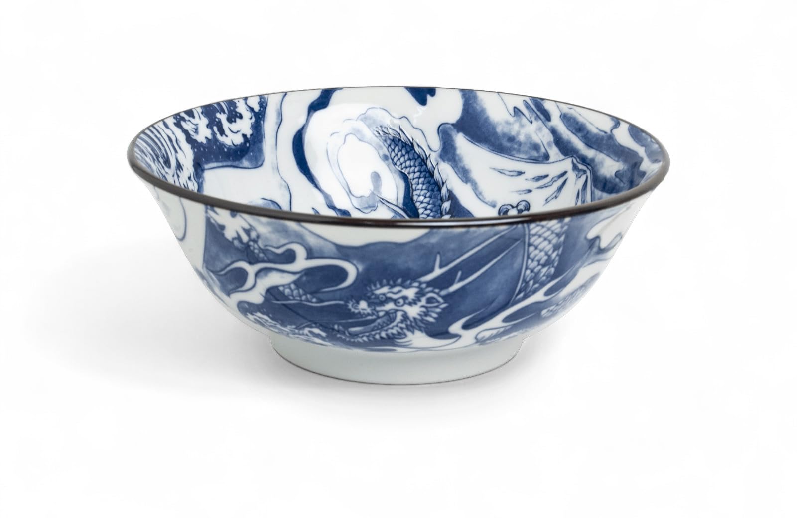 Japan-Bowls Drachengott Edition – Große Ramen Bowls Ø 20,5 cm | Porzellan-Schalen 3er-Set – Hochwertige asiatische Schüsseln für Ramen, Udon, Reis & Suppen (Drachengott 3er Mix-Set)