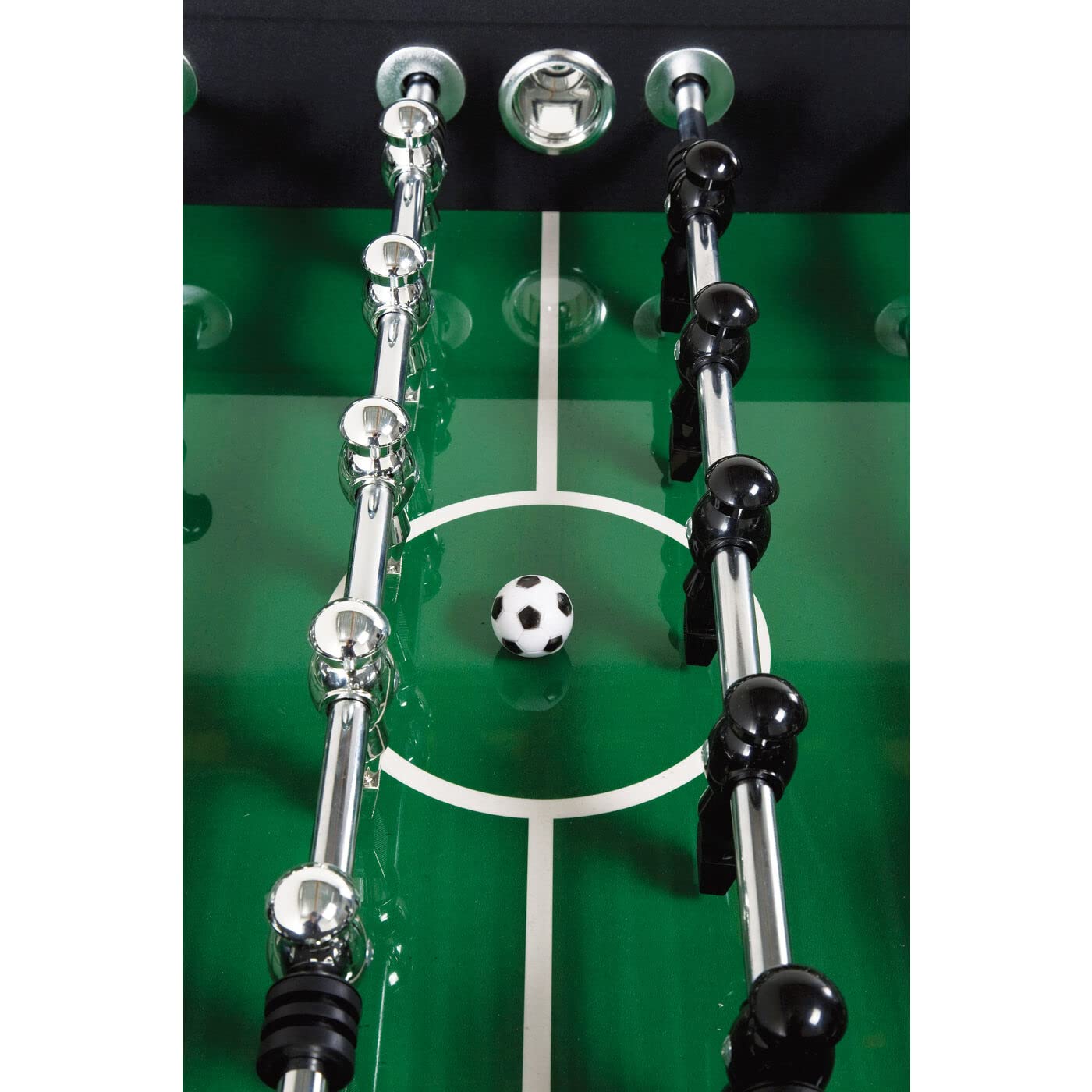 Kare Design Kicker Style , Calcio da Calcio, con 4 Palline, Nero/Argento, 90x125x145 cm (AxLxP)