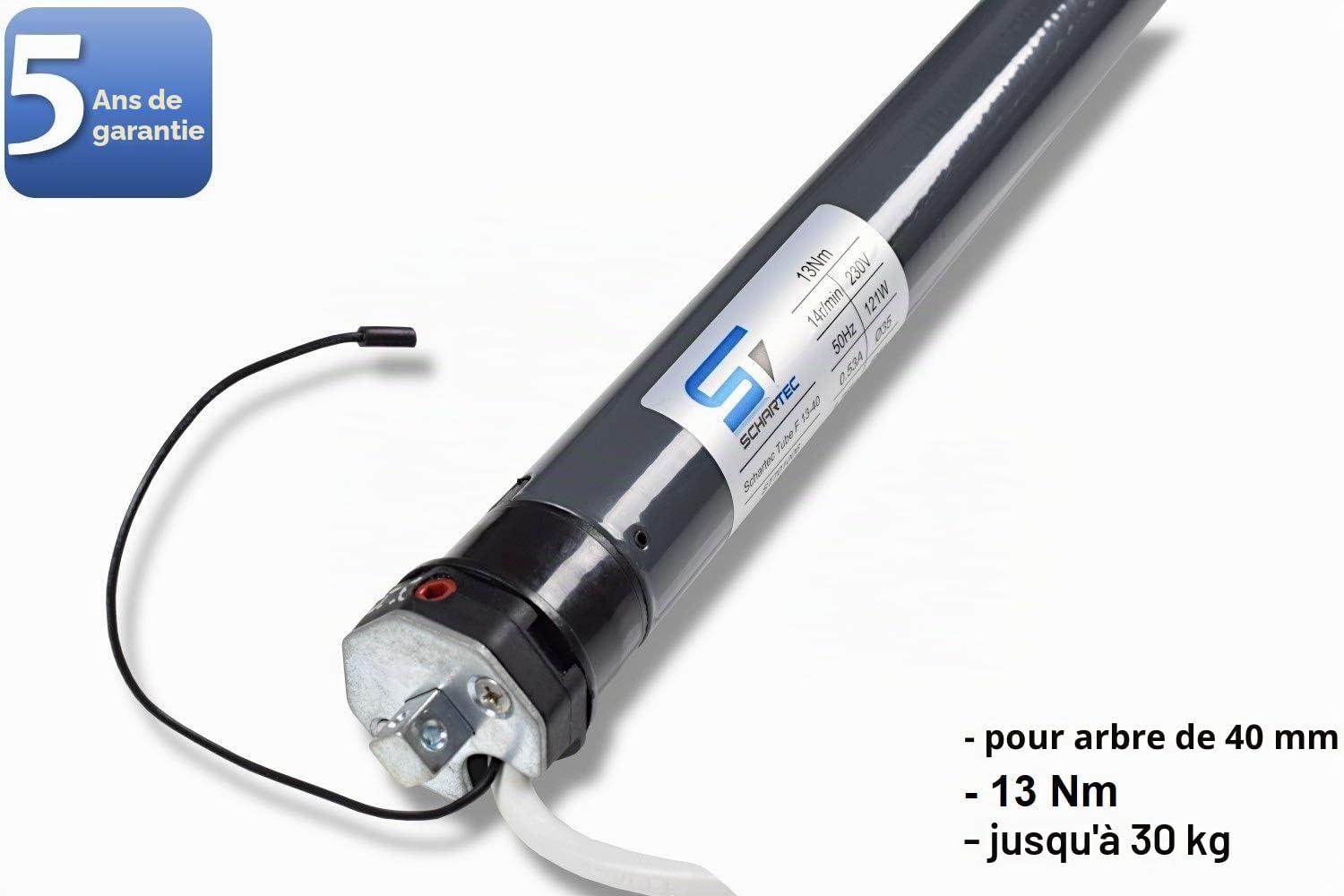 Schartec Moteur de store radio, interrupteur mural pour radio, moteur à tubes, commutateur de store sans fil, guide déroulant d'axes de 40 et 60 mm, entraînement du store roulant, chargeur de rouleau