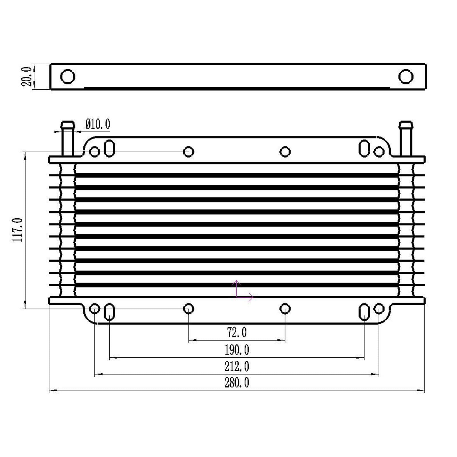 di Raffreddamento Radiatore Olio in Alluminio Radiatore Olio Trasmissione Automatica per Auto Moto Dirt Bike Atv Motore 50Cc-250Cc
