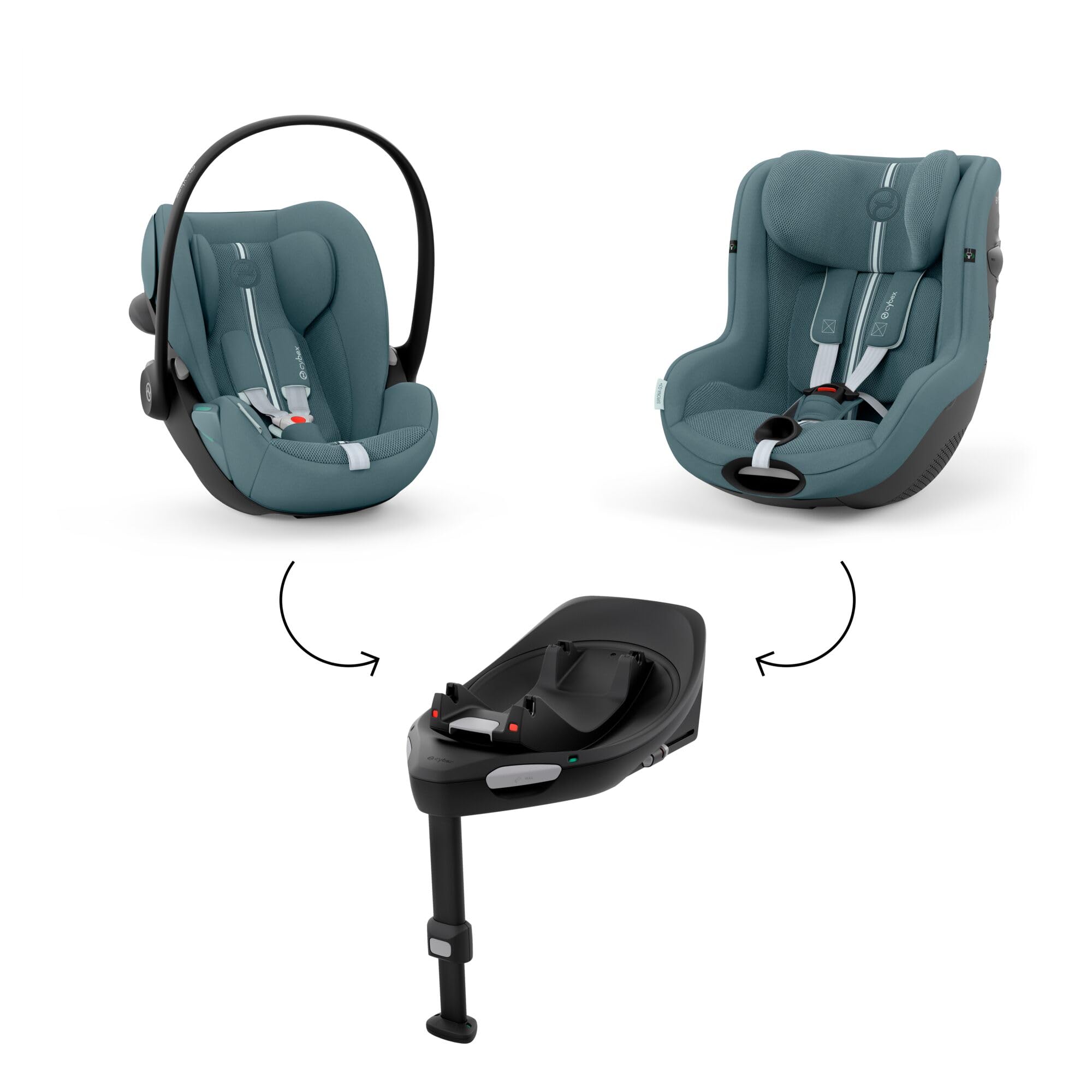 CYBEX Gold Fotelik samochodowy Sirona G3 Plus bez podstawy, Od ok. 3 miesięcy do 4 lat (Od urodzenia z wkładką dla noworodka), Maks. 19 kg, 61–105 cm (Od 40 cm z wkładką dla noworodka), Stormy Blue