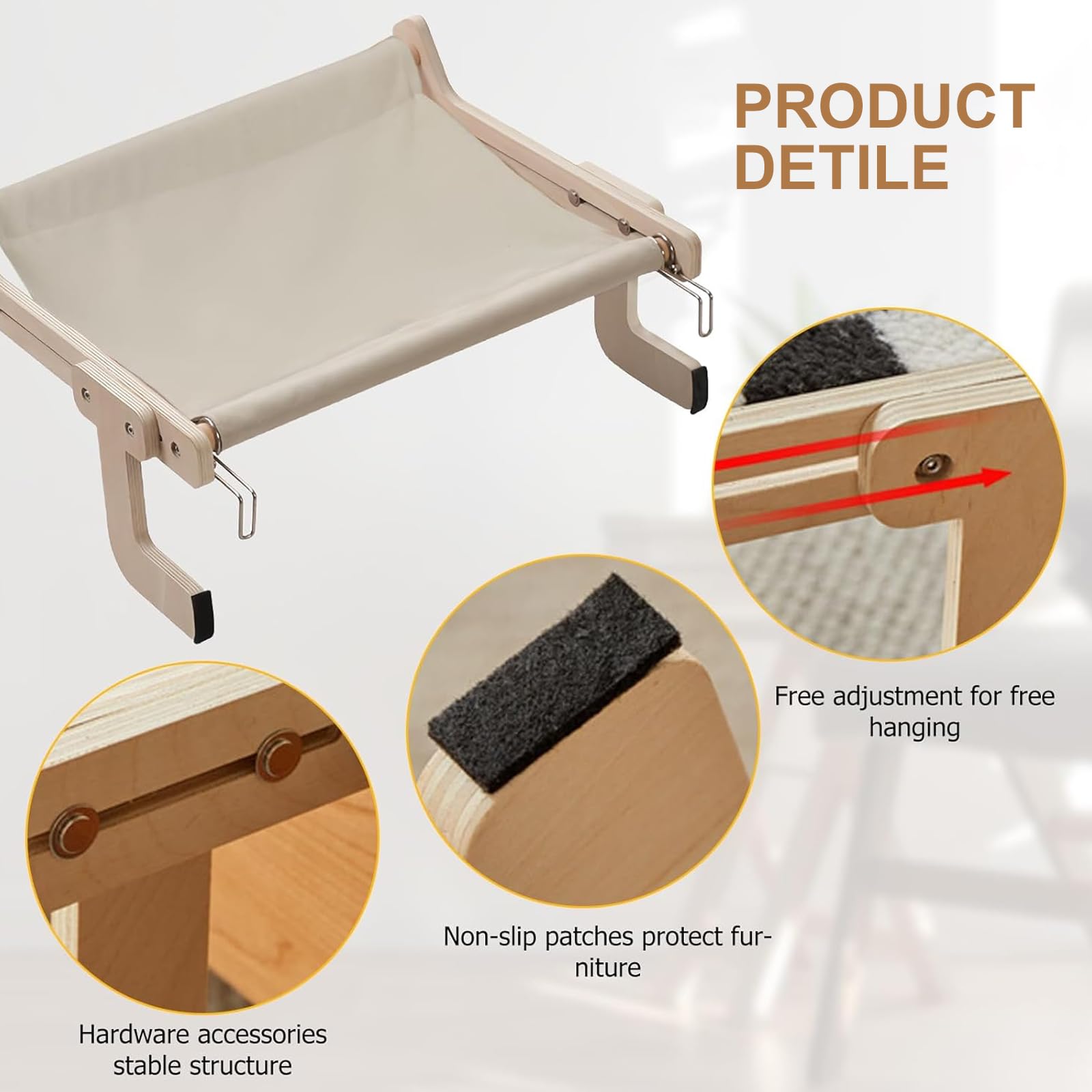 Hamaca para ventana, hamaca para gatos, balcón, madera para gato, ventana, perchas, hamaca para gatos, cama para borde de cama, gatos, balcón, hamaca