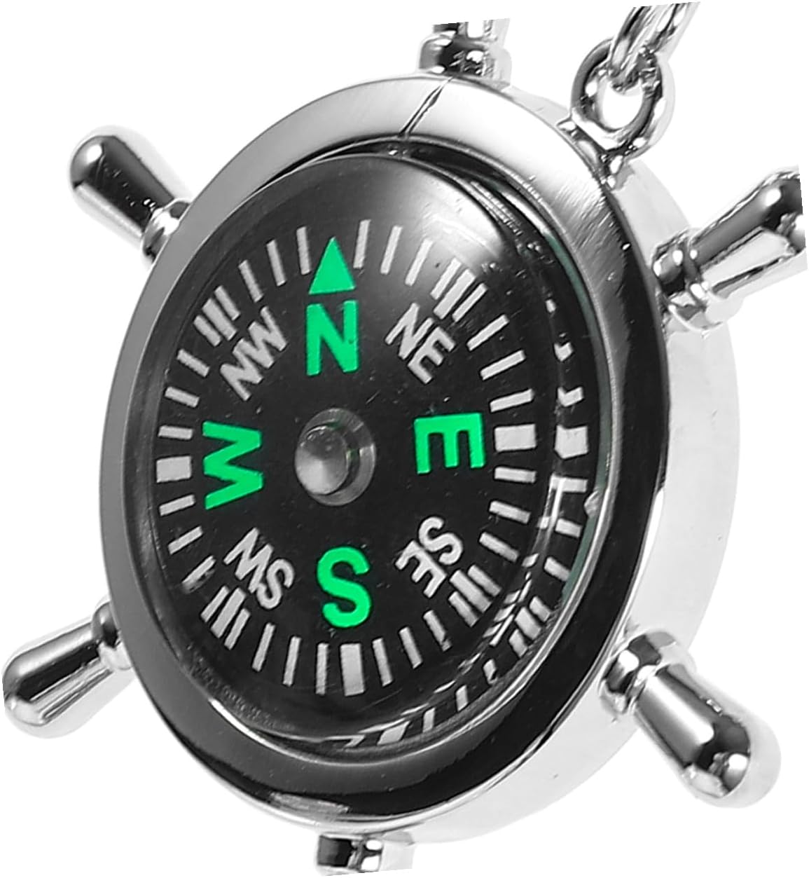 PRETYZOOM Mini Compass Keychain Pair Vintage Metal Boating Compass Keyring Survival Gear for Hiking Camping Backpacking Outdoor Navigation image 3