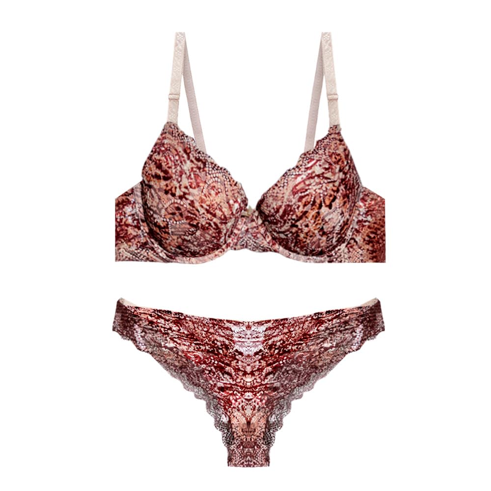 secret lives Padded Push Up Bra Panty Leopard Print Lingerie Set for Women-picture-17