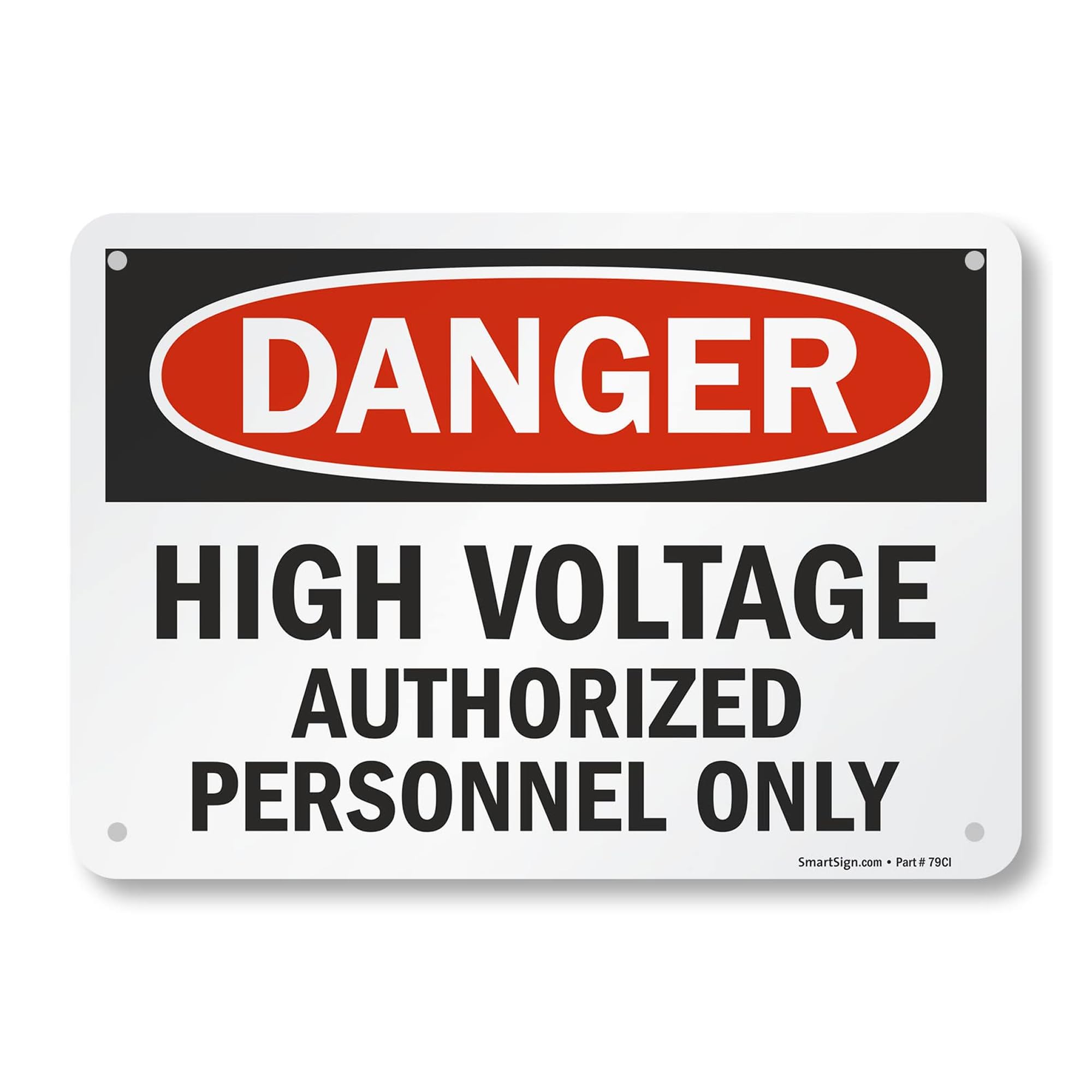 "Danger - High Voltage, Authorized Personnel Only" Sign | 10" x 14" Aluminum