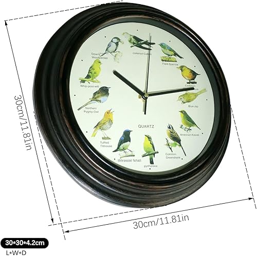 Miniatura 2 de Reloj de pared retro británico canción de pájaros reloj de pared  118 x 118 x 17in para sala de estar dormitorio cocina al aire libre jardín