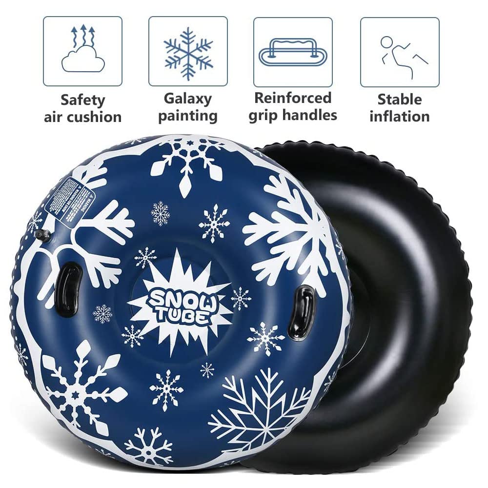 JanTeelGO Inflable Nieve Tubo Trineo para Niños Adultos, Tarea Pesada con Asas, Antiarañazos