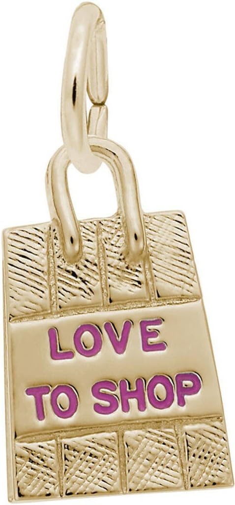 Rembrandt Shopping Bag w/Pink Enamel Love to Shop Charm