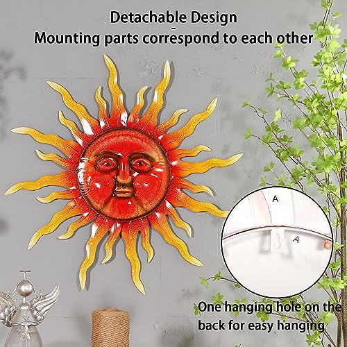 TICKCACY-33-Metal-Sun-Wall-Art-Decor-Sun-Face-Wall-Decoration-Large-Sun-Wall-Art-for-Indoor-Outdoor-Sun-Wall-Hanging-for-Living-Room-Bedroom-Farmhouse-Yard-Fence-Patio-Garden TICKCACY 33 Metal Sun Wall Art Decor Sun Face Wall Decoration Large Sun Wall Art for Indoor Outdoor Sun Wall Hanging for Living Room Bedroom Farmhouse Yard Fence Patio Garden