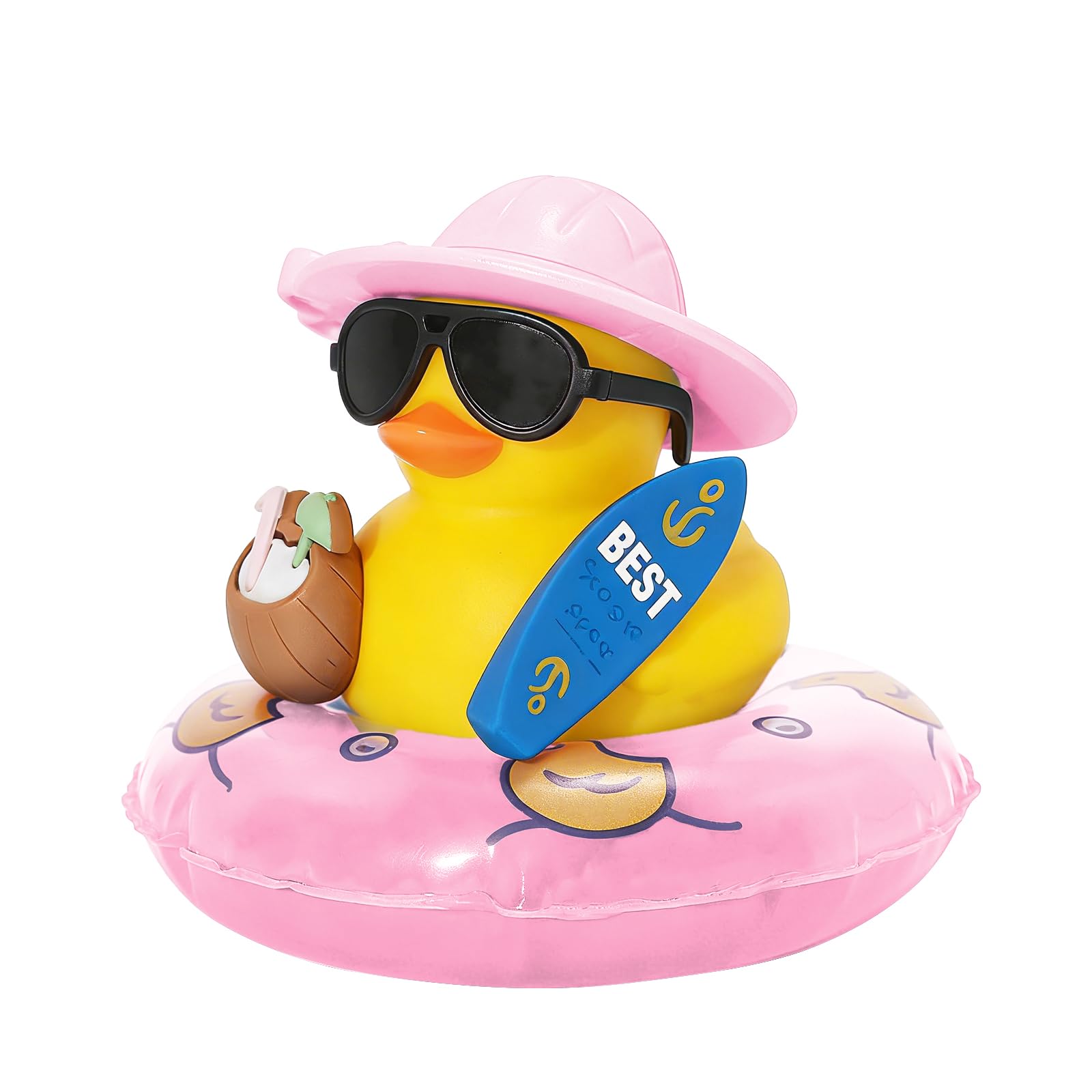 Adornos de Goma para el Coche con Forma de Pato, Patos veraniegos con Tabla de Surf, Adornos novedosos de Goma para el salpicadero del Coche, Pato Coche Genial Salpicadero (Azul) — view 10