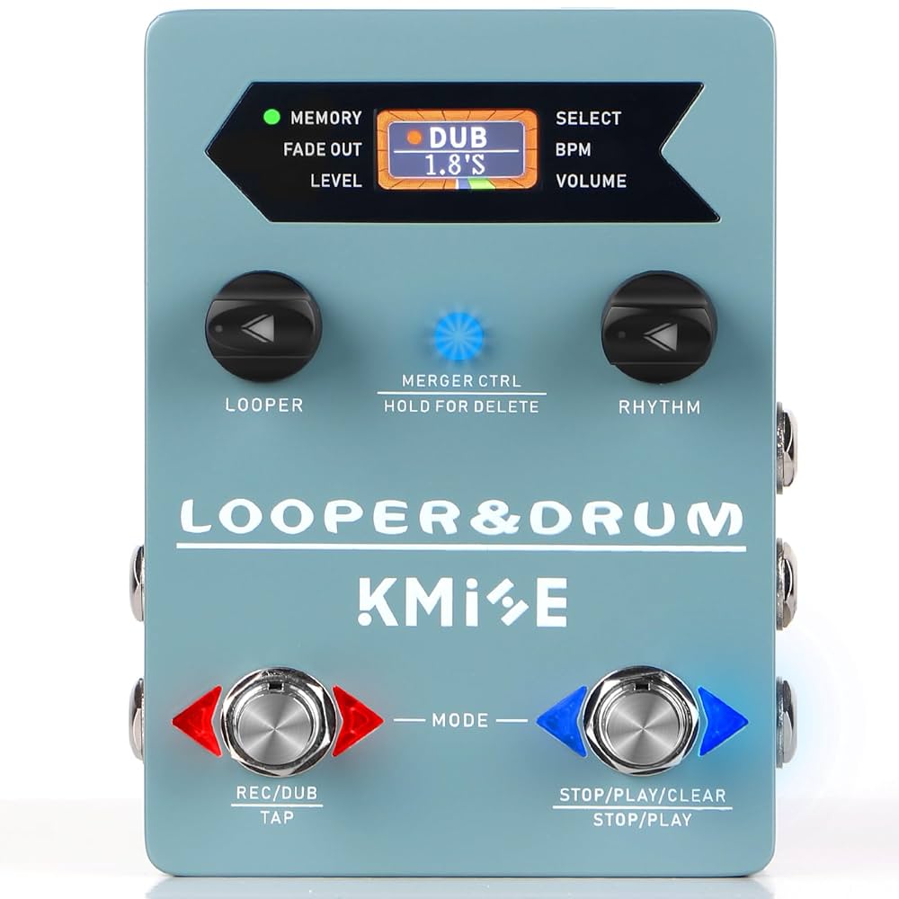 KMISE Loop Pedal & Drum Machine 2-In-1,Stereo Guitar Looper