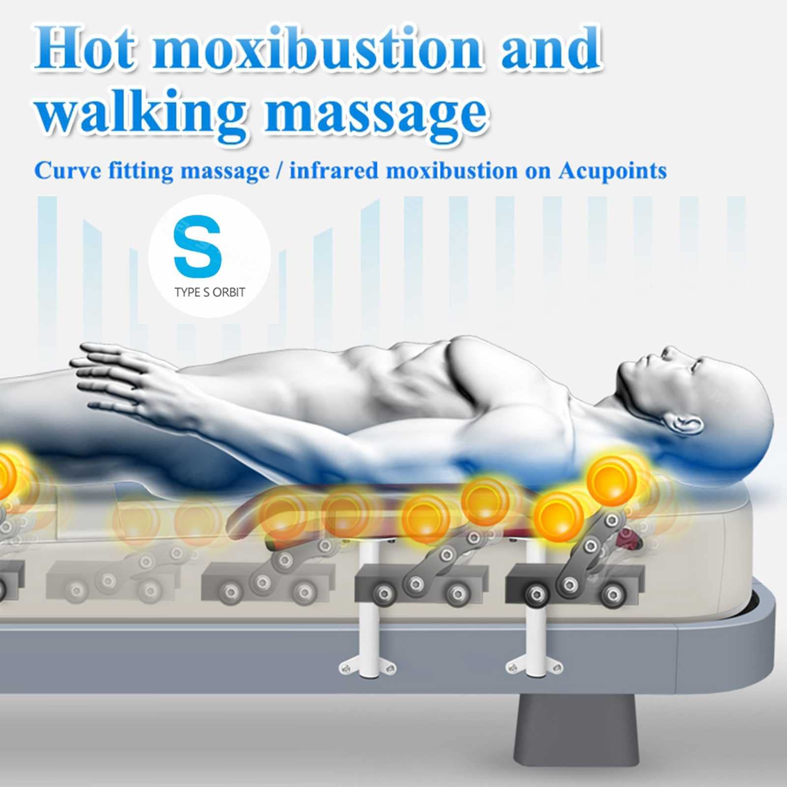 Amazon.com: JZWLW 按摩桌專業熱療法天然翡翠滾輪按摩床緩解癒合疼痛家庭Spa 紅外線加熱自動全身按摩: 美容與個人護理