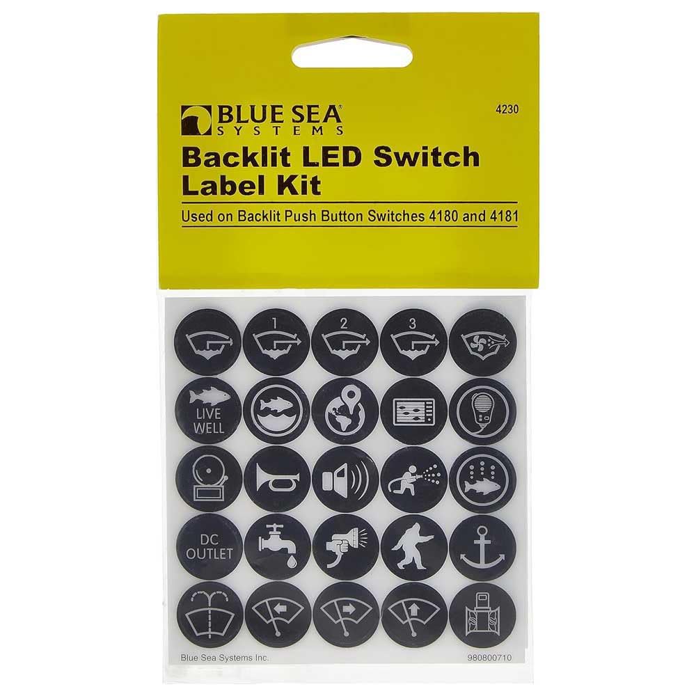 Blue Sea Systems 4230 Push Button Switch Label Kit