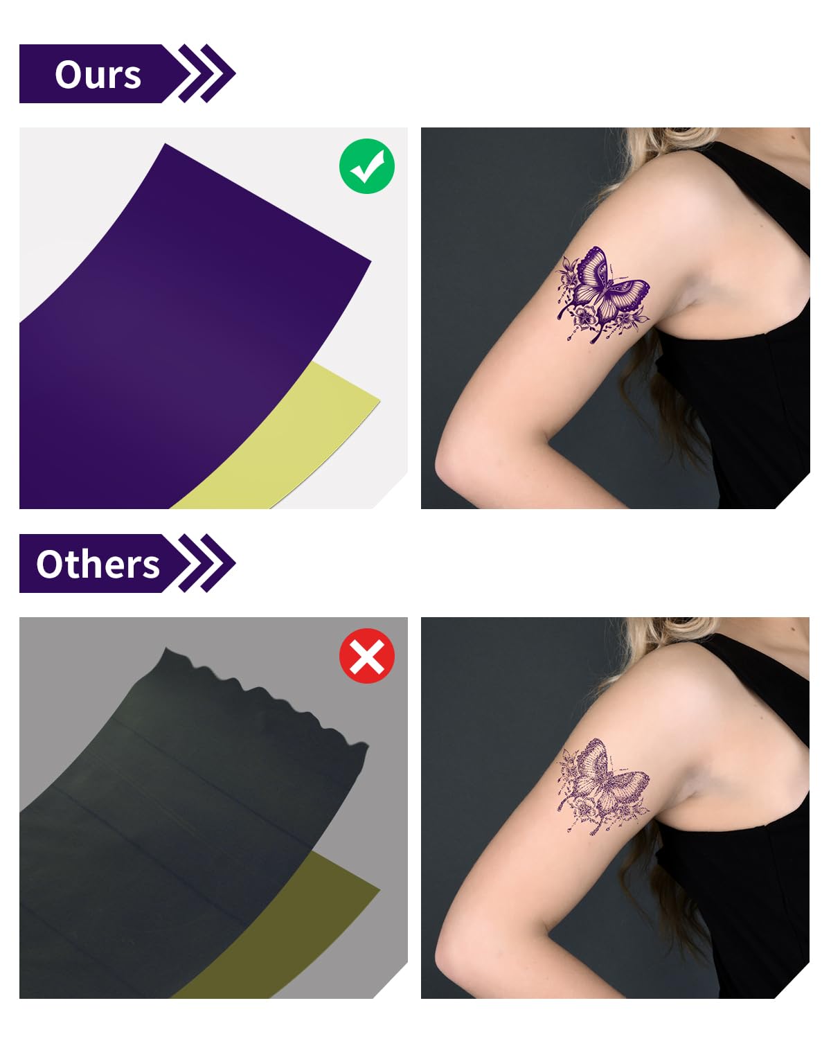 Phomemo Trasferimento Stencil,Tattoo Stencil Paper,100 Fogli Carta per Tatuaggi,Trasferimento di Tatuaggi A4 Tattoo Transfer Papier Compatible with M08F TP81 TP83 TP88 Stampante per Tatuaggi