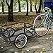 LWWJJ Bike Cargo Trailer. Foldable Bicycle Cart Wagon Trailer w/Hitch, 110lbs Max Load Steel Frame Heavy Duty Bicycle Cargo Wagon Trailer for Carrying Stuff Luggage Plants Tools, Black