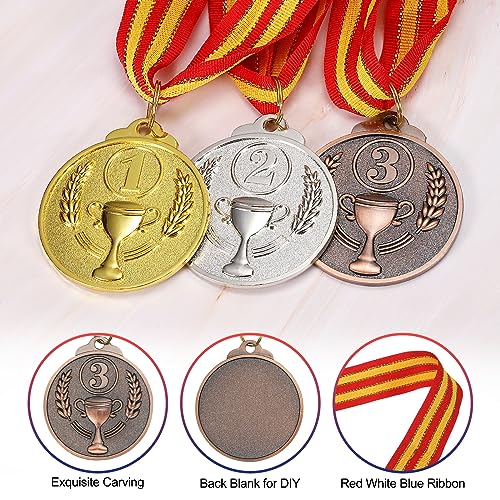 PATIKIL 2 Inch Bronze Award Metals, 6 Pieces Style Award Medals 3rd Prize with Neck Ribbon for Games Sports Competitions - Image 3