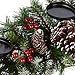 National Tree Company Artificial Christmas Centerpiece | Includes 3 Candle Holders, Red Berries, Pine Cones and Steal Base | Frosted Berry - 30 Inch