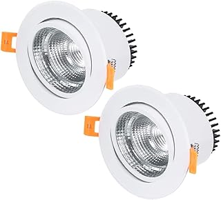 New Lon0167 2 Pcs Featured 108mm Dia. 10W reliable efficacy COB Downlight Housing Recessed Ceiling Light Spotlight Shell White(id:cbe ee d3 3a8)