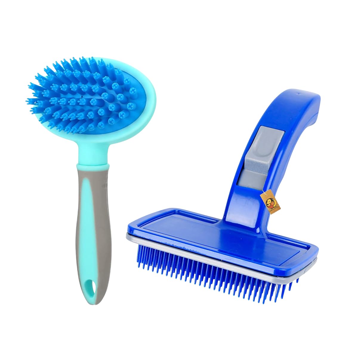 Foodie Puppies Pet Grooming Combo of Self-Cleaning Slicker and Massage Handle Brush for Dogs & Cats | Push-Button Clean, Retractable Teeth and Soft Silicone Bristle | Anti-Slip Handle Comb for Small Animals (B0CJNBXDRF) Amazon Price History, Amazon Price Tracker