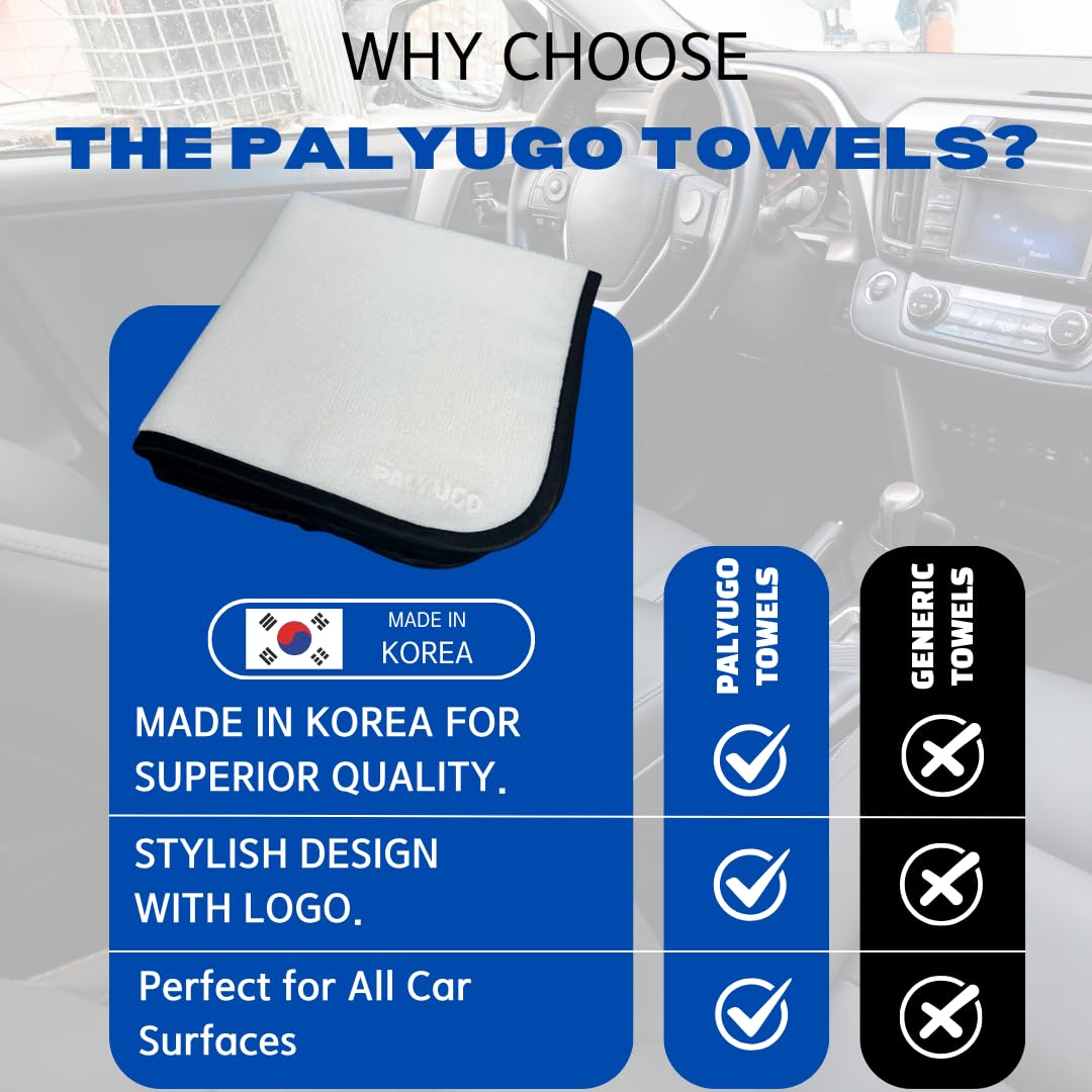The PALYUGO Microfiber Car Detailing Towel 2Pack - High-Absorbency Car Wash Cloth - Ideal for Polishing Drying and — view 2