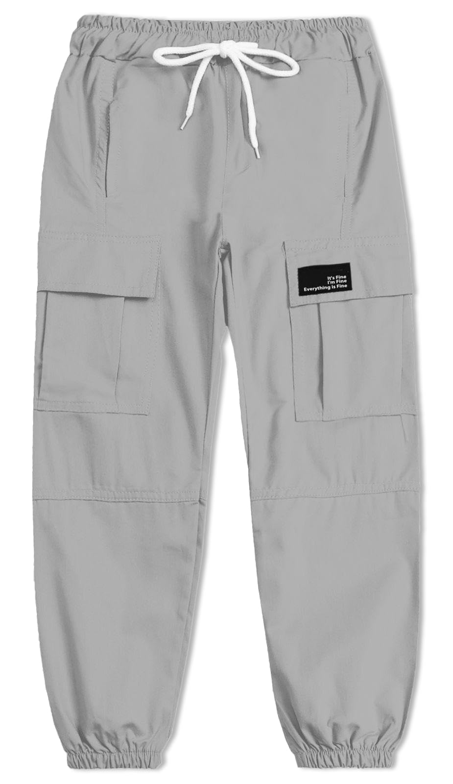 Cromoncent Girls&amp;Womens Cargo Pants Elastic Waist Lightweight Outdoor Jogger Pants, 6 Years - XX-Large