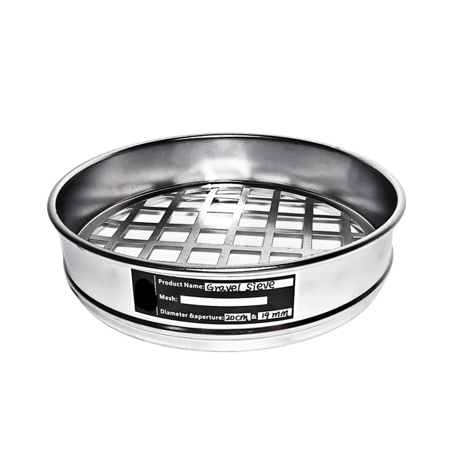 Prüfsieb Analysensieb Chromdeckel und Schale Durchmesser 20cm Öffnung 0,075-90mm(37.5 mm)