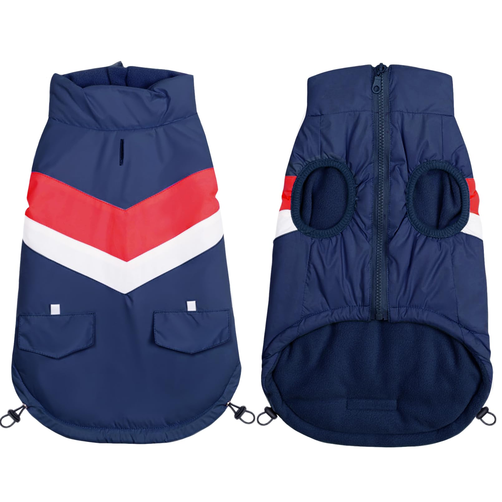 Giacche foderate in pile per cani, cappotti impermeabili per cani di piccola taglia, antivento, gilet invernale per cani da 3,6 a 5,9 kg