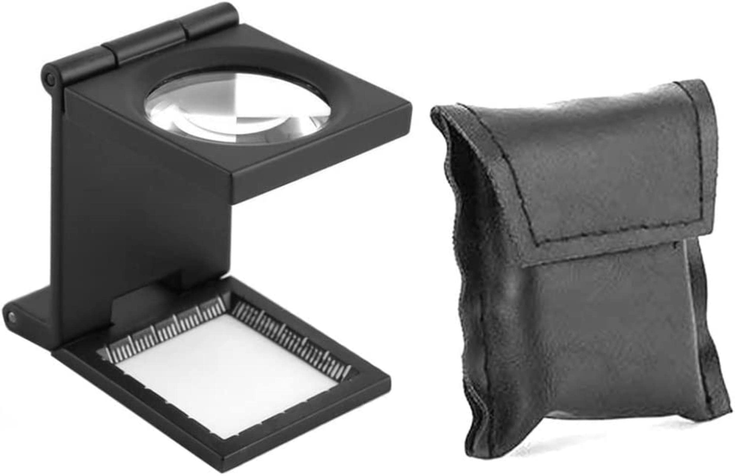 Lupa Lupa de Escritorio de Tres Pliegues Lupa Plegable de 10 aumentos con Escalas fijas para Textiles ópticos Otros Equipos y Suministros de Laboratorio