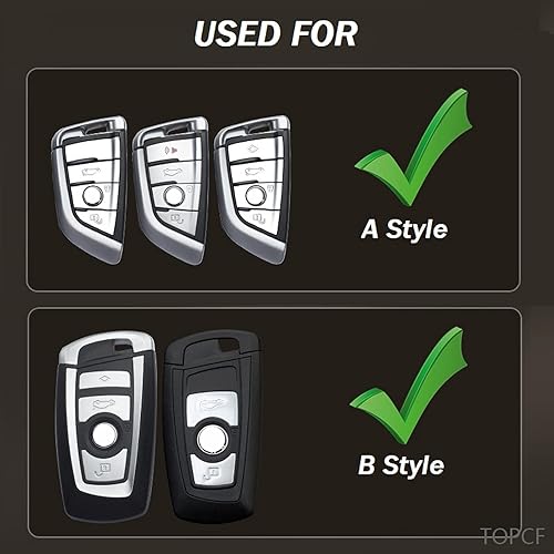 Miniatura 2 de Funda de aleación para llaves de automóvil BMW 1 3 5 7 Series 530 F48 X1 X2 X3 X4 X5 X6 Classic Engine Head Concept (fibra de carbono estilo B)