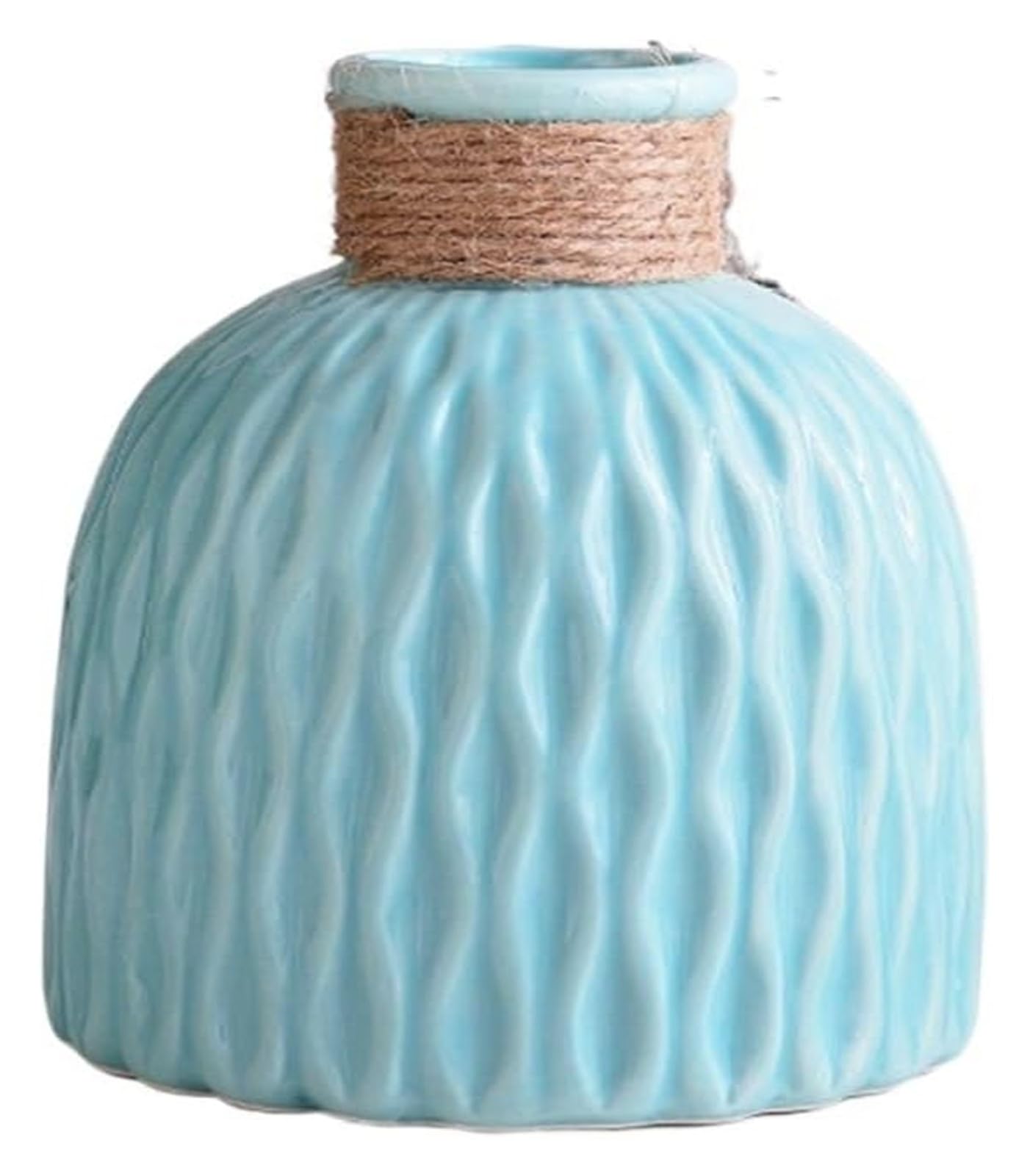 Bzgpmfud Green Vase Desktop For Living Room Water Corrugated Plastic Flower Arrangement Pot Imitation Porcelain Ware Decoration Furnishings Vases(Green)