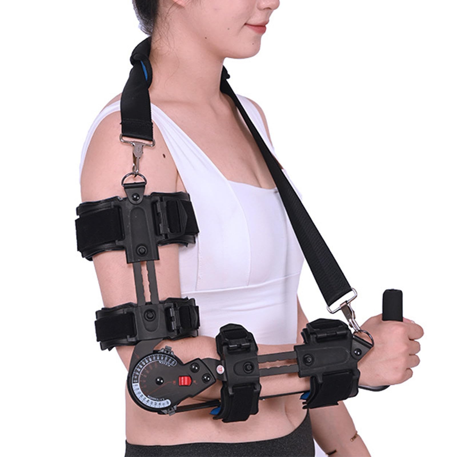 Codera con Bisagras con Portabrocas Ajustable, Soporte Fijo Para Articulación de Codo Para Recuperación de Lesiones en El Brazo, Cabestrillo de Soporte Para Codo en Antebrazo Fractura,left