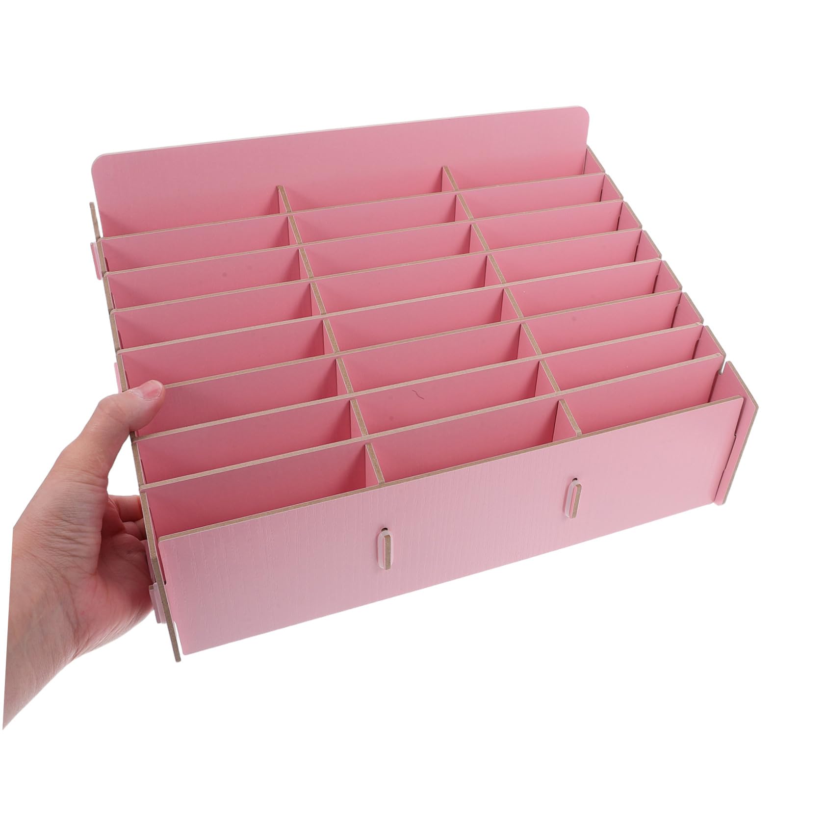 SHINEOFI Organizer in con Scomparti per Cellulari e Accessori Scatola Cellulare Scrivania Rosa Portaoggetti Multifunzione per Insegnanti Ufficio e Aula Scuola