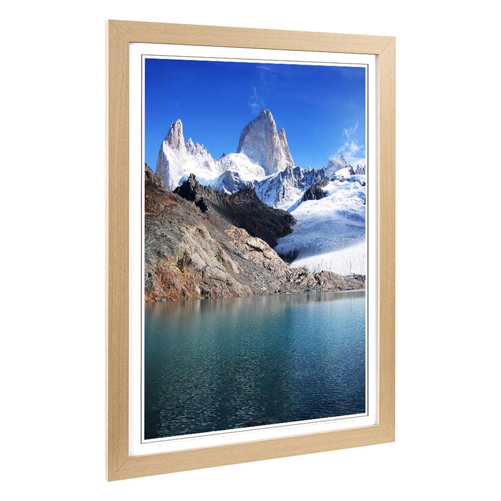 Big Box Art Framed Print of Patagonia Argentina Glacier Landscape Design | Wall Art Picture | Home Decor for Kitchen, Living Room, Bedroom, Hallway, Oak, A2 / 24.5x18 Inch / 62x45cm