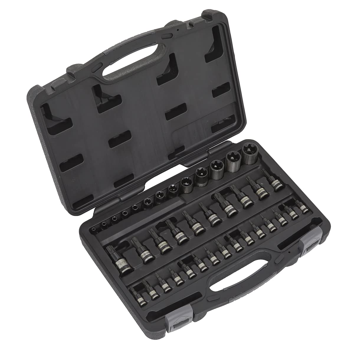 Sealey Men's Red Ak6197b Premier Black Bit Set Fe Trx-Star Torx Bits T8-T60 E4-E2
