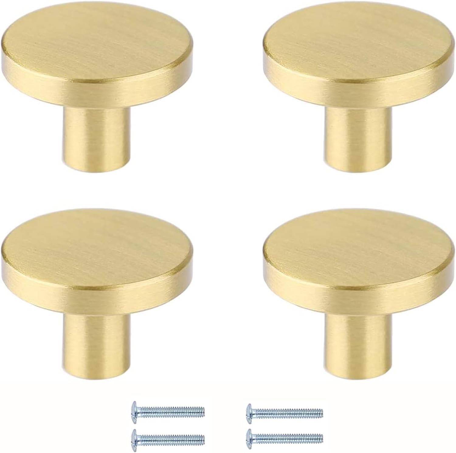 NHCDFA Gold Drawer Knobs, 4 Pcs Round Knobs Gold Handles