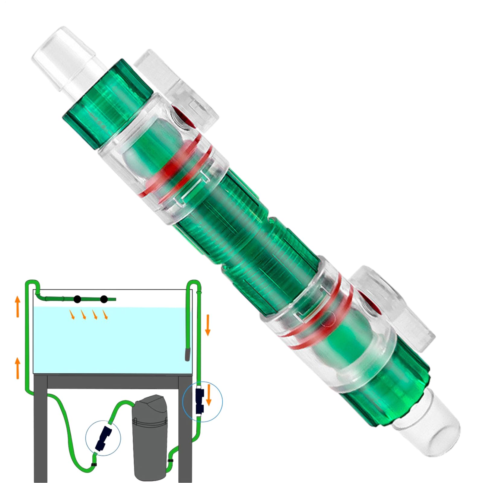 Aquarium de soupape à double robinet - Connecteur de tuyau de tuyau de poisson à poisson | Vanne de soupape Release rapide Pompe à air Vannes de commande d'écoulement d'aquarium pour le sel d'eau fraî