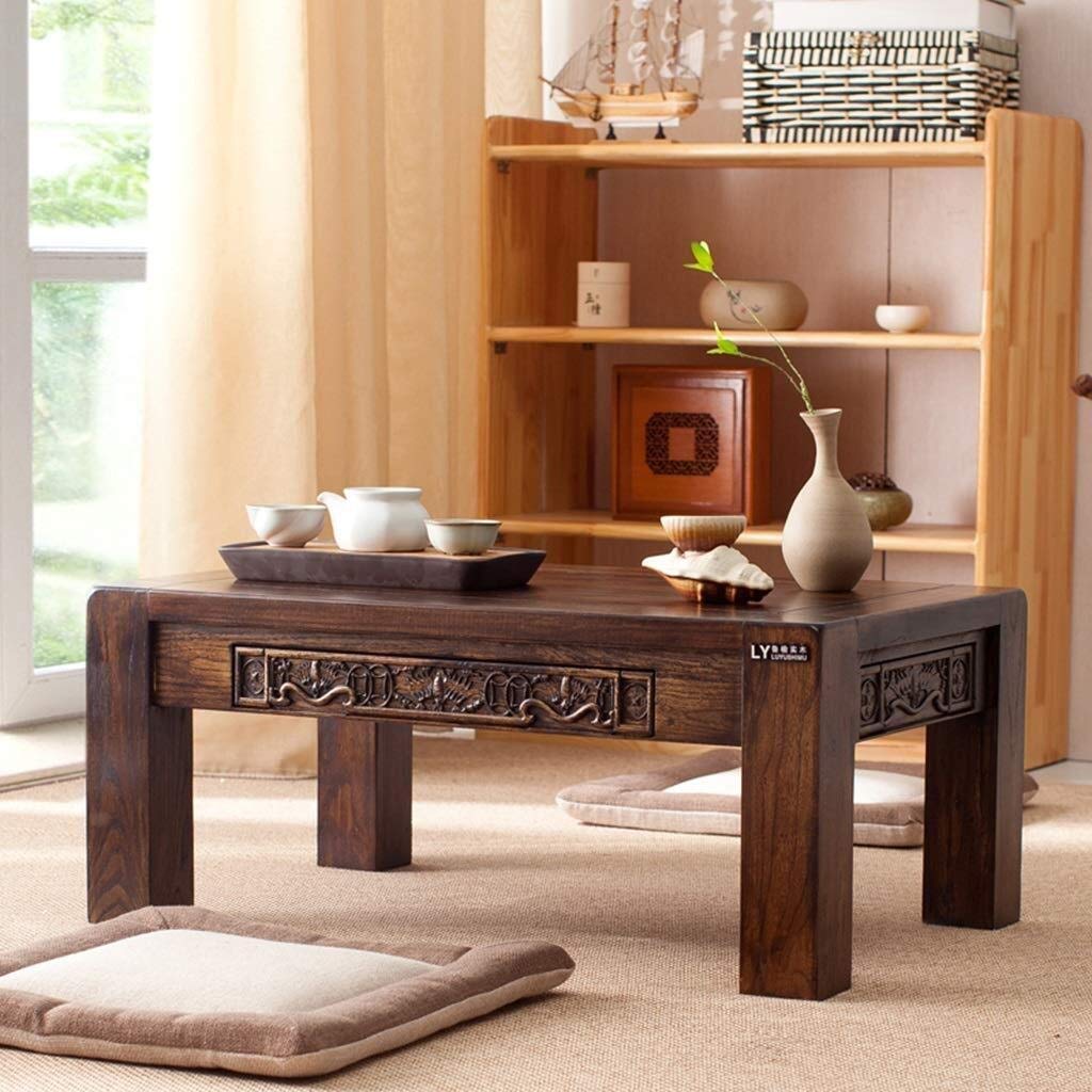 Table basse en orme avec pieds en métal | Maisons du Monde
