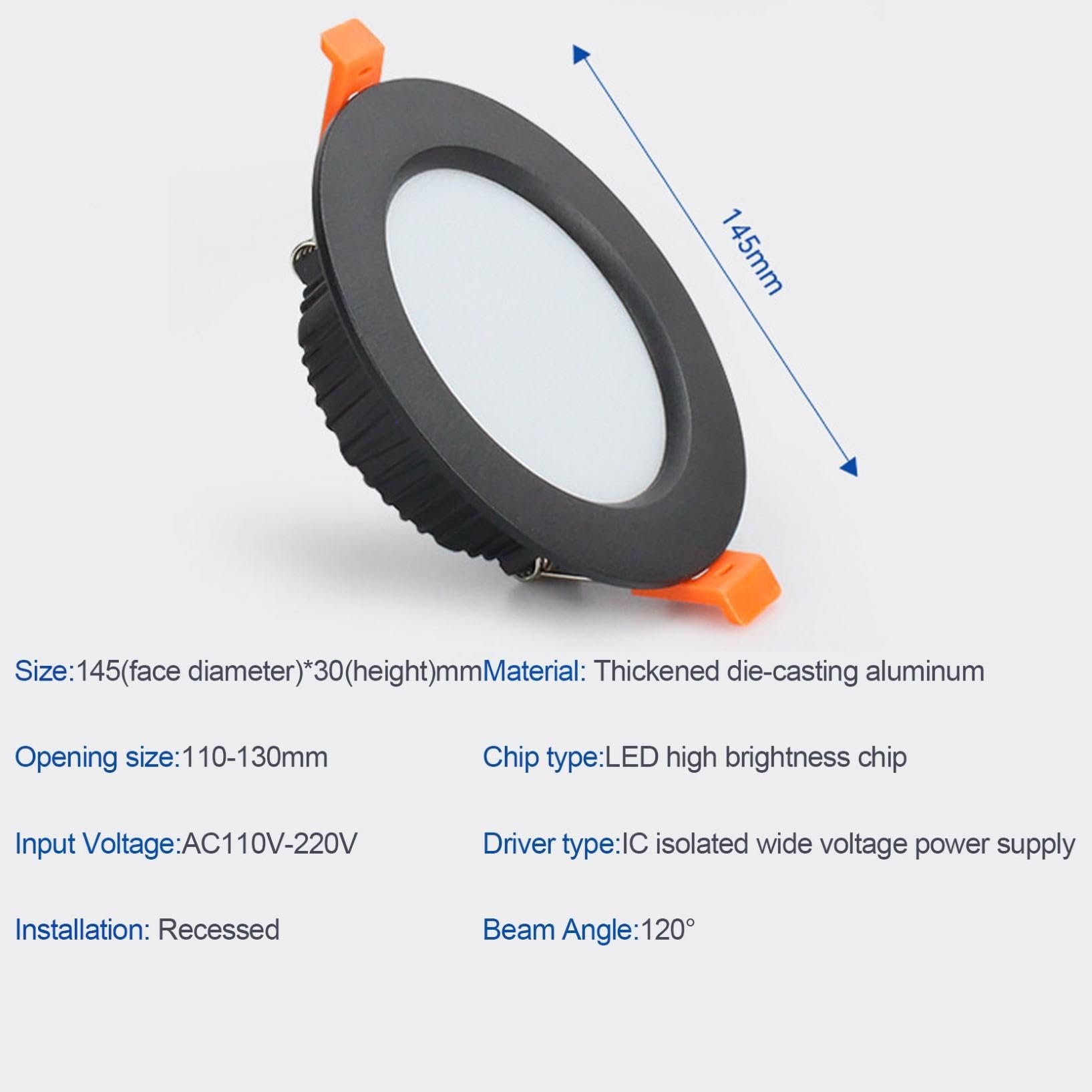 Downlight LED empotrable para embellecedor de aluminio negro