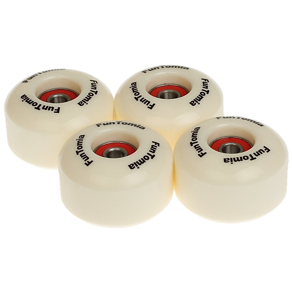 FunTomia 4X Rillen-Profil Rollen 53mmx34mm Härtegrad 100A + T-Tool für Skateboards inkl. Mach1 Kugellager/Wheels