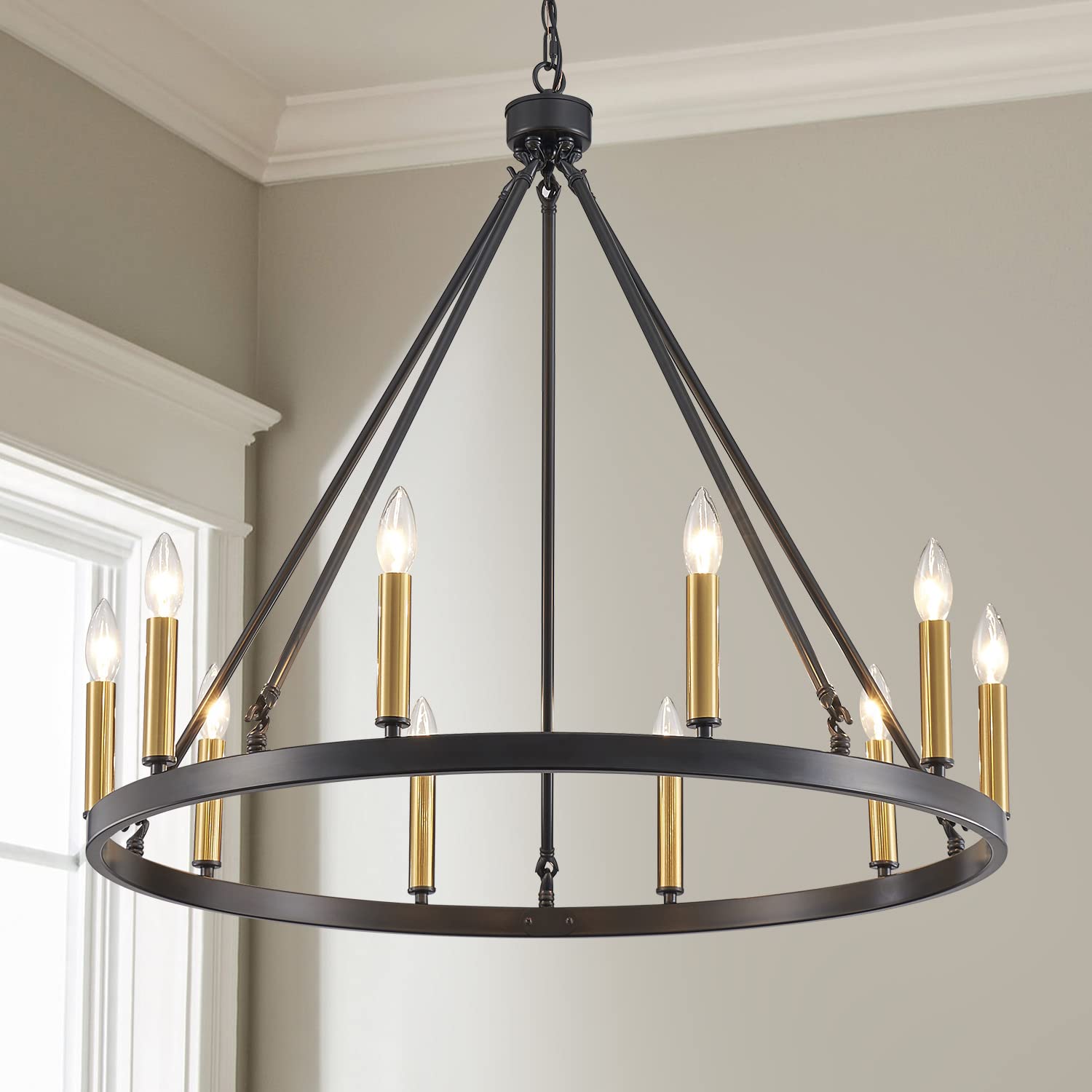 Saint Mossi Antique Painted Metal Chandelier Lighting with 10 Lights ...