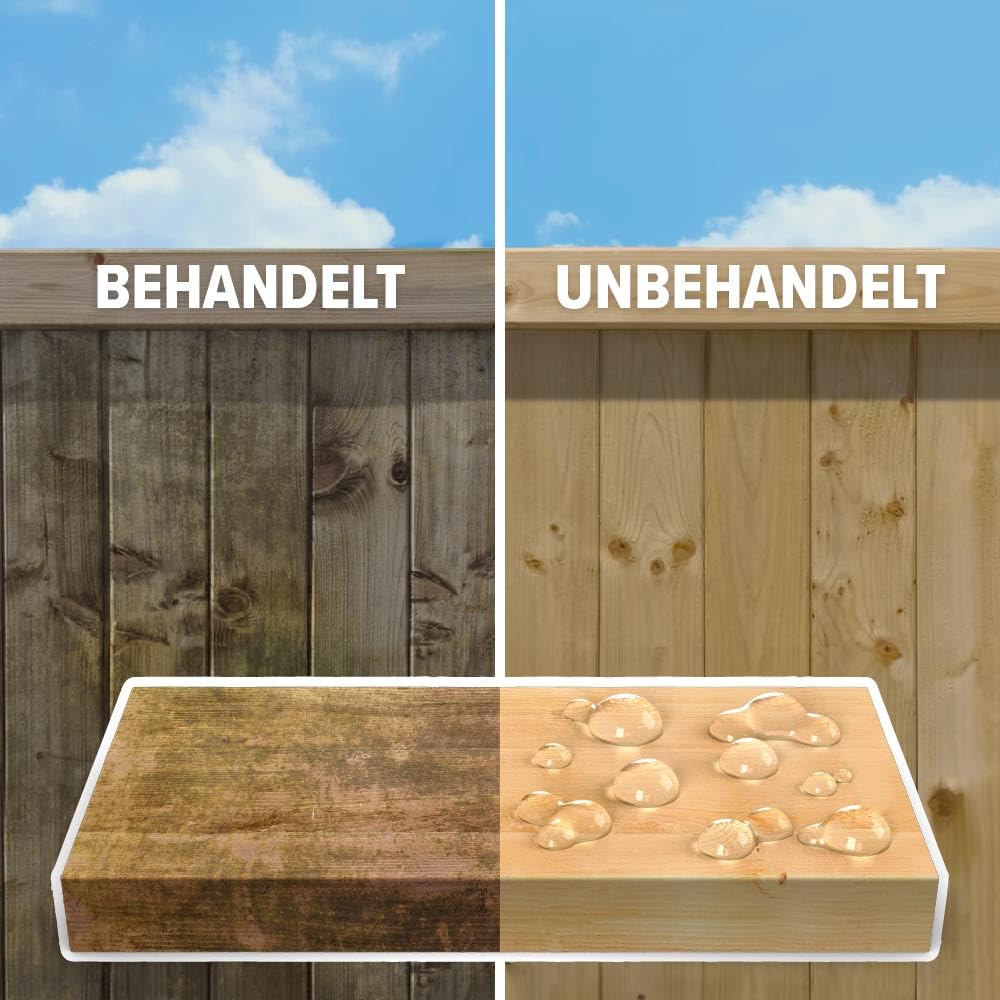 Roxil Holzlasur (5 L, Transparent) - Bis zu 10 Jahre Witterungsschutz und Hydrophobierung für Weichholz und gealtetes Hartholz - Geeignet für Holzmöbel, Gartenmöbel