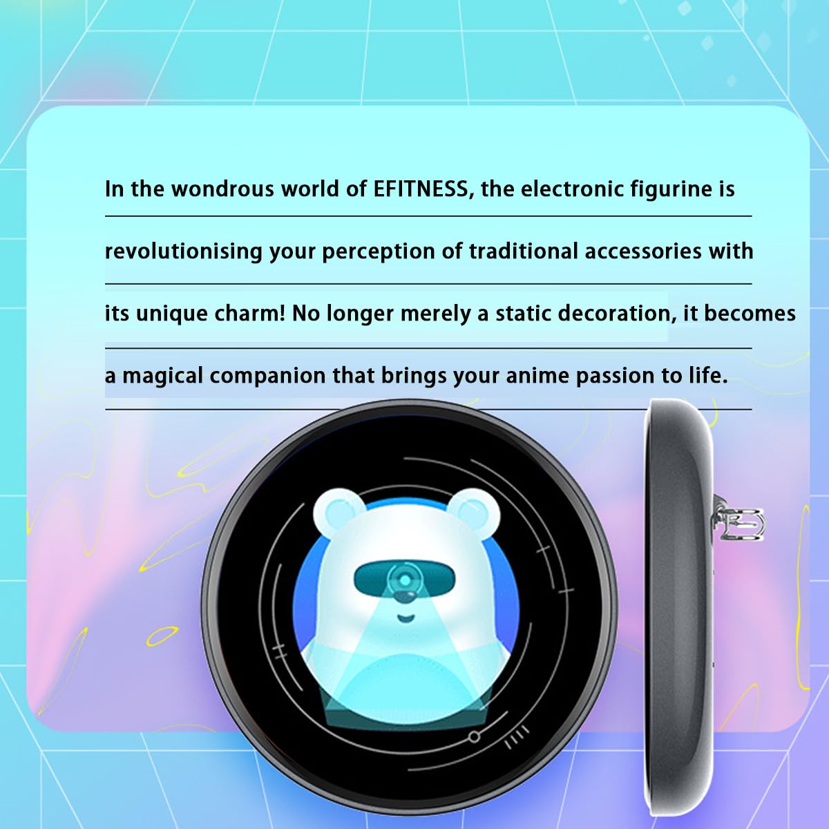 Elektronisches Display-Abzeichen, Pin mit digitaler Anzeigetechnologie , Benutzerdefinierte Bild-Video-Anzeige, 2D Dynamische Digitale Pixelanzeige Badge-Pin (Schwarz)