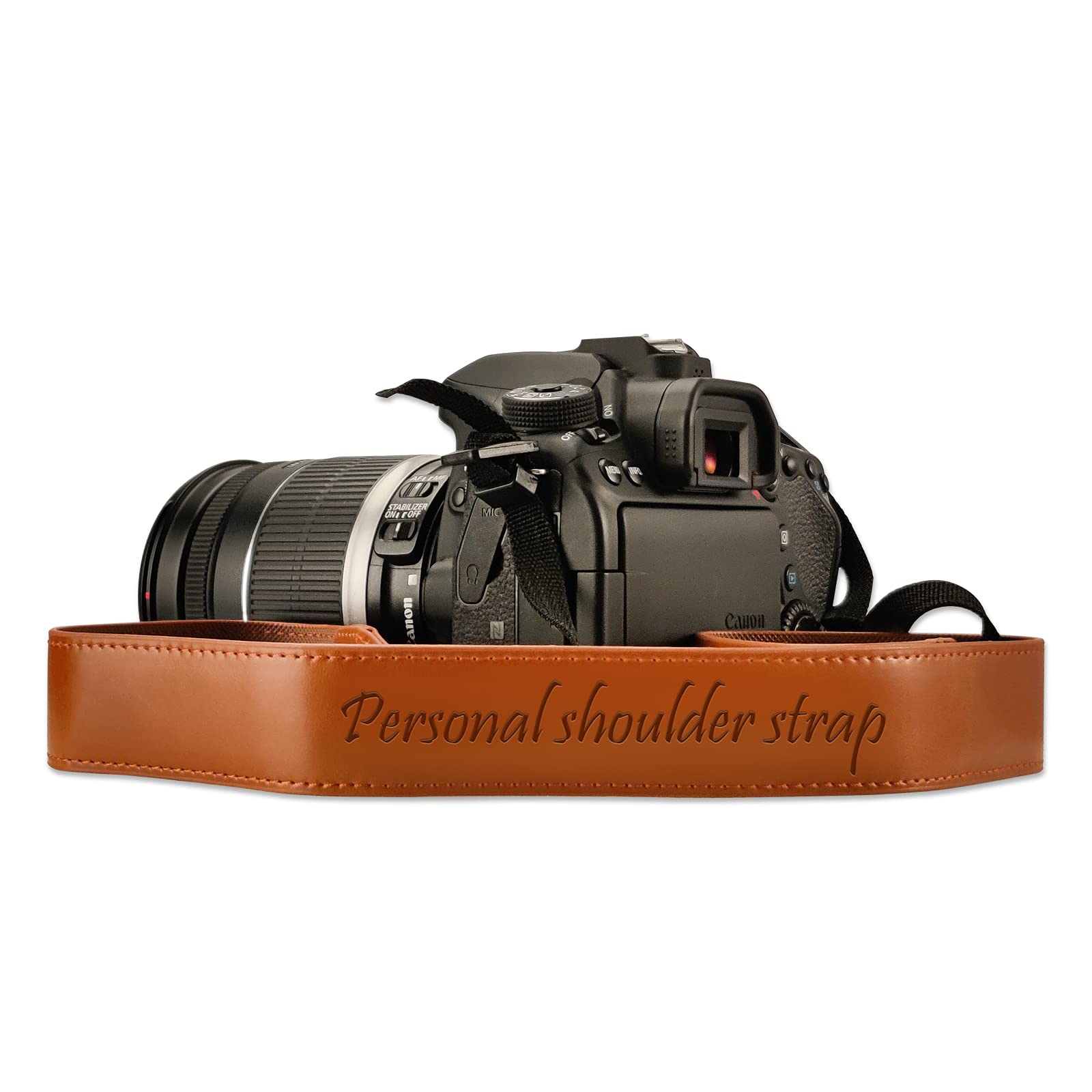 Dinikally Personalized Leather Camera Strap - Camera Strap with Custom Text for Your Photographer Friend - Applied to Any Camera