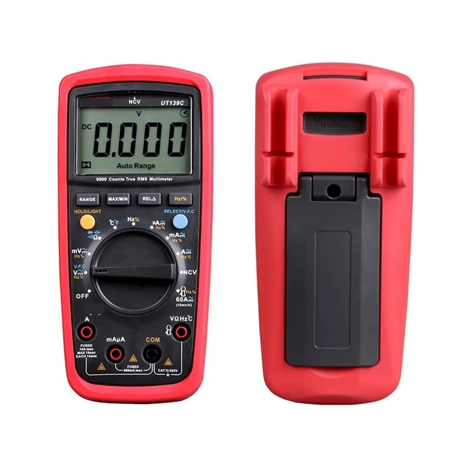 Multimetro digitale UT139C UNITÀ Multimetro digitale Auto Range Misuratore True RMS Tester condensatore Portatile 6000 Conteggi Voltmetro Temperatura
