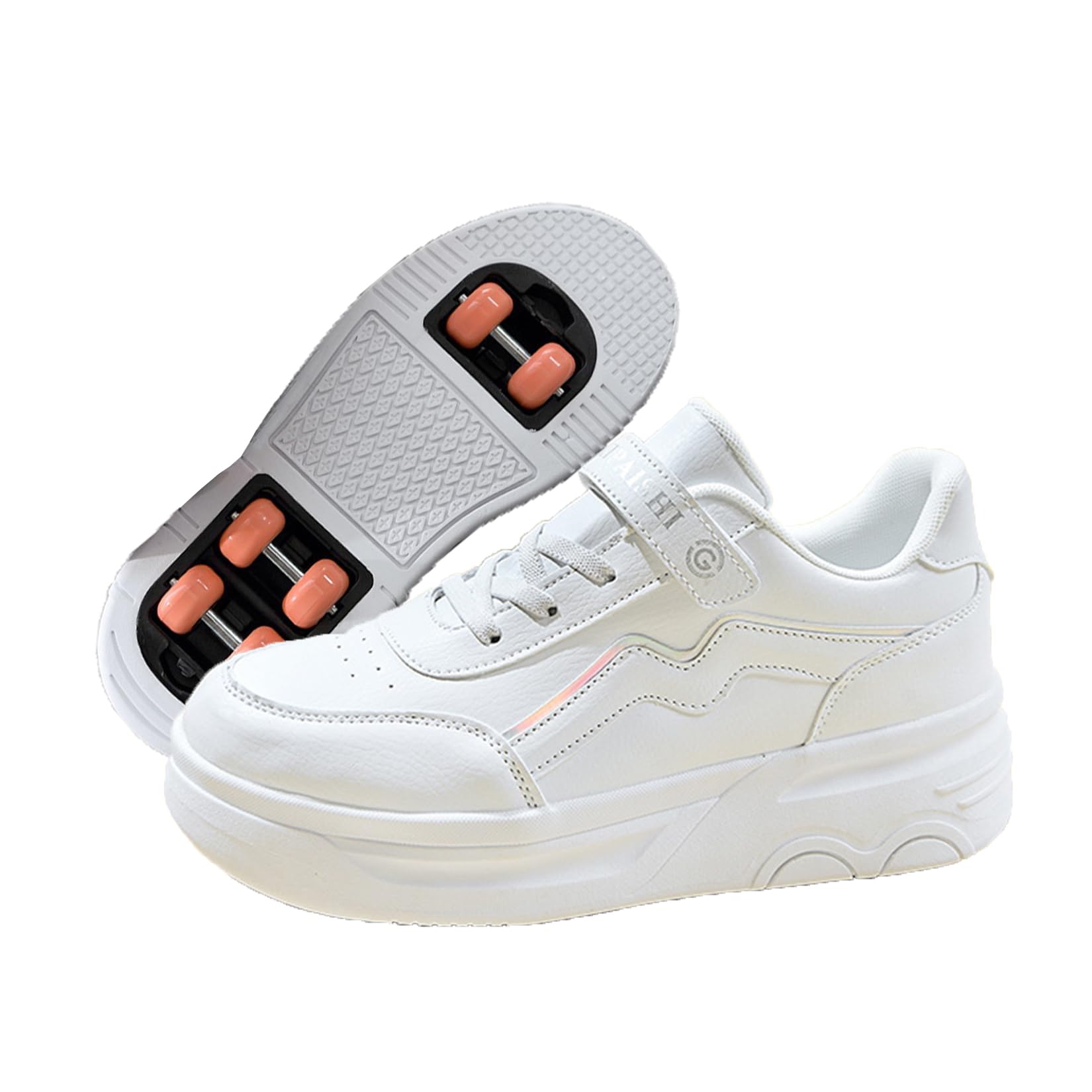 Chaussures à roulettes pour garçons et Filles 2 en 1 Basket a Roulette Chaussures Qui se transforment en Roller avec 4 Roues pour Adolescents et Adultes