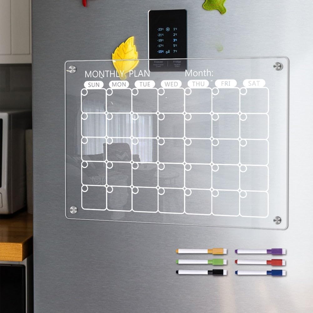 Tablero planificador acrílico con imanes fuertes para organización cocina oficina