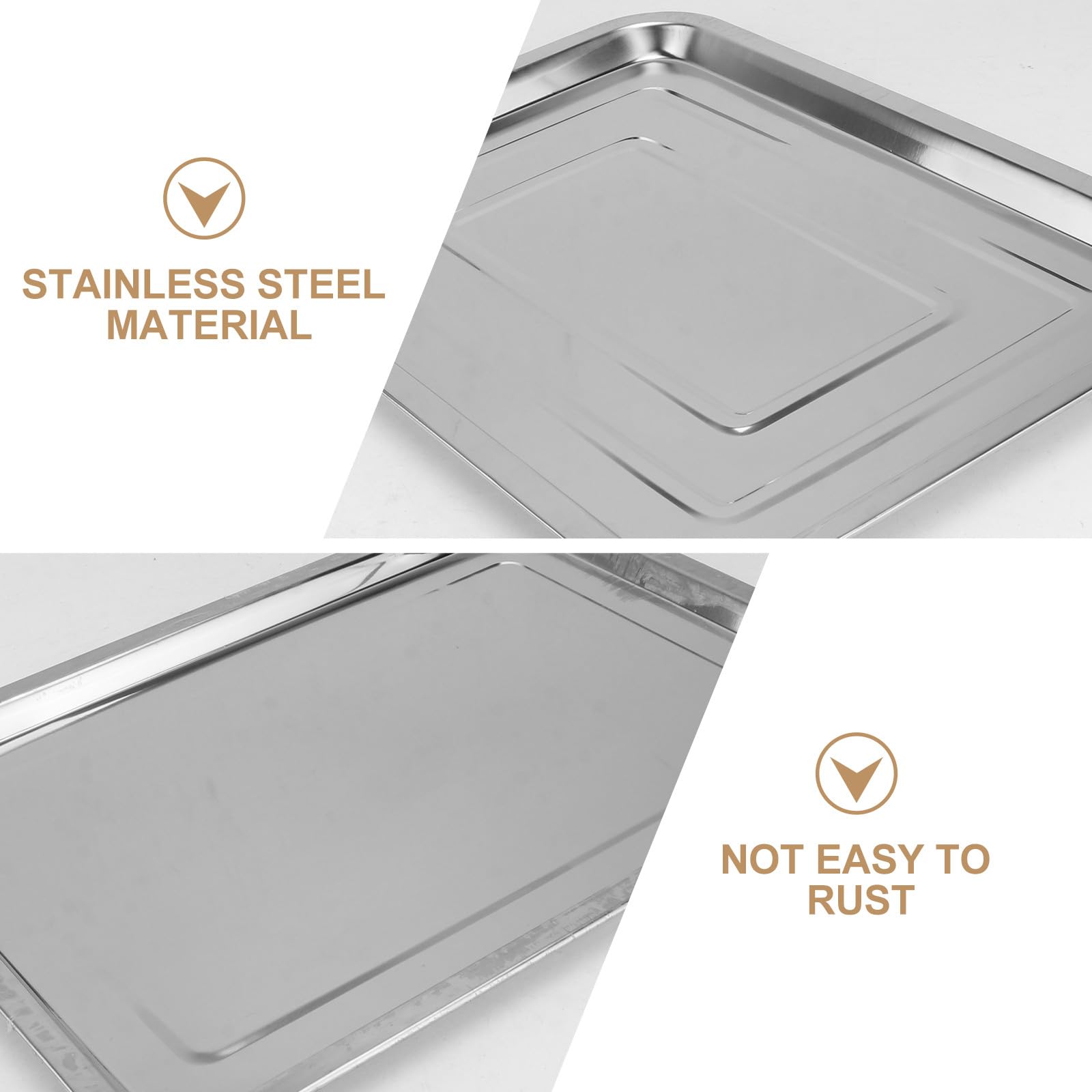 Set di 4 vassoi da portata in acciaio inox, design Ele per feste, eventi e uso quotidiano, perfetti per cibo, bevande e ac