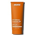 Arata Sunscreen Gel | SPF 50, PA+++ | Broad Spectrum UV Protection | Ultra-Light & Dewy Finish | No White Cast | Even & Glowing Skin | Niacinamide & Ceramide | Derma-Tested | For Men & Women | 50ML
